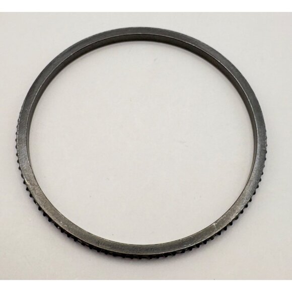 Ann Taylor Loft Metal Bangle Bracelet Black Studded Spike Rhinestone Accents - Picture 5 of 7